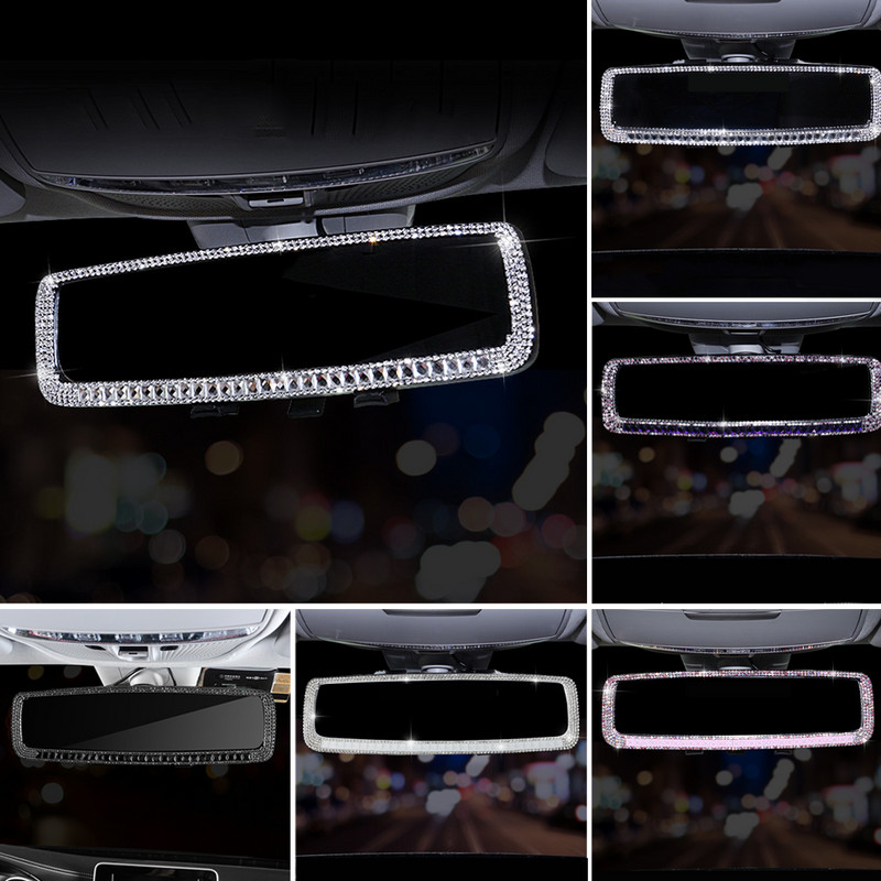 Γυαλιστερό κάλυμμα καθρέπτη αυτοκινήτου Διακοσμητικό κάλυμμα καθρέφτη αυτοκινήτου Bling Θήκη αυτοκινήτου με στρας Πίσω καθρέφτες Εσωτερικά αξεσουάρ αυτοκινήτου