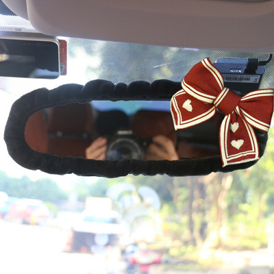 Armas Knitting Lover Bowknot Auto sisemine peegli kate Palus auto sisemus tahavaate peegli korpuse kaunistustarvikud naistele