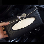 Mielas lankas, krištolinis automobilio servetėlių dėžutės rankšluosčių rinkinys nuo saulės, servetėlių dėžutės laikiklis, pakabinamas krepšys, automobilio salonas, dekoras, automobilio priedai