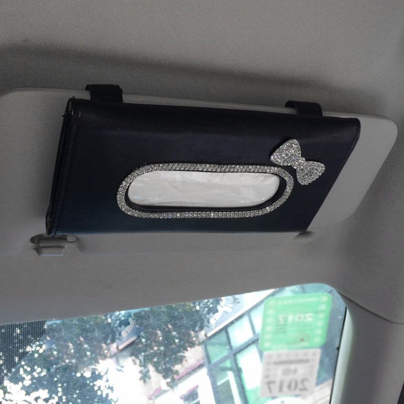 Mielas lankas, krištolinis automobilio servetėlių dėžutės rankšluosčių rinkinys nuo saulės, servetėlių dėžutės laikiklis, pakabinamas krepšys, automobilio salonas, dekoras, automobilio priedai