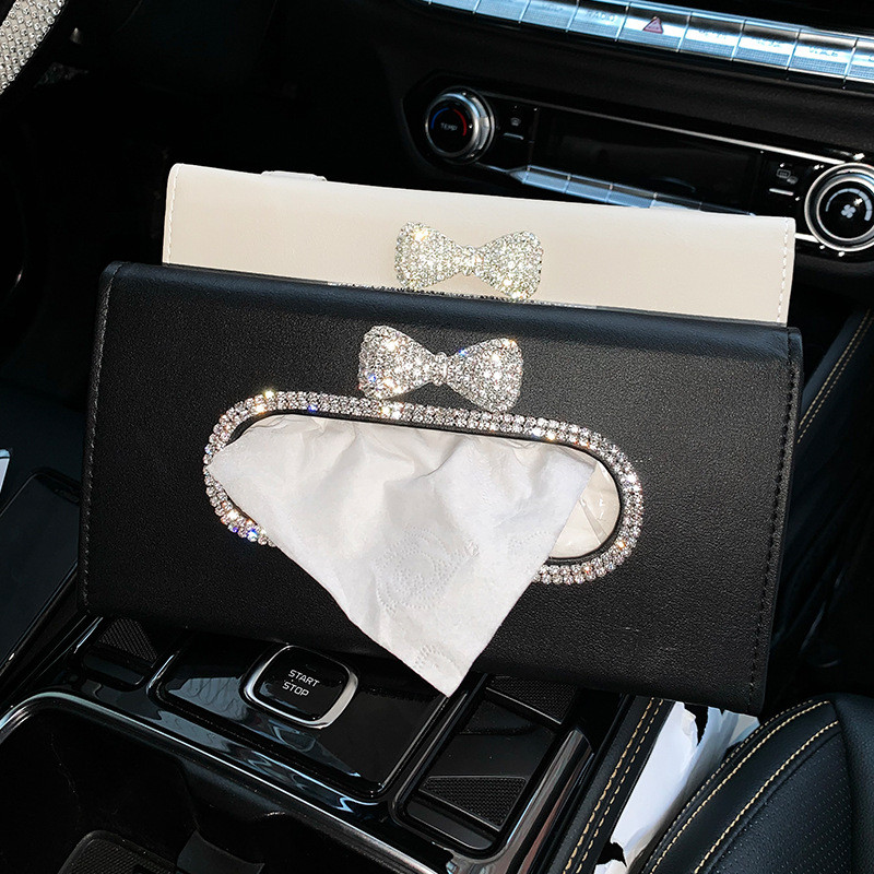 Mielas lankas, krištolinis automobilio servetėlių dėžutės rankšluosčių rinkinys nuo saulės, servetėlių dėžutės laikiklis, pakabinamas krepšys, automobilio salonas, dekoras, automobilio priedai
