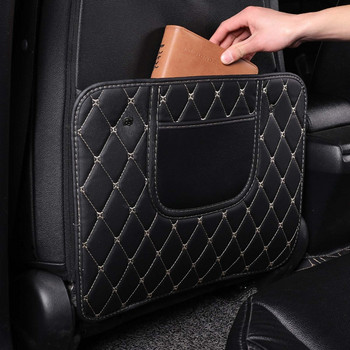 PU кожена подложка за облегалката на седалката за кола Защитни подложки против детски ритници Водоустойчива против замърсяване Протектор на облегалката на седалката W/чанта за съхранение
