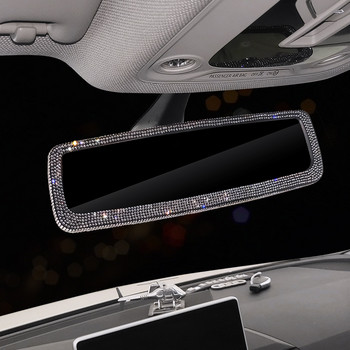 Πολύχρωμα στρας Διακοσμητικά εσωτερικών χώρων αυτοκινήτου με καθρέφτη οπισθοπορείας αυτοκινήτου υψηλής ευκρίνειας HD με διαμάντια