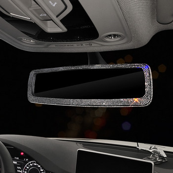 Цветни кристали HD с висока разделителна способност, осеяни с диаманти, креативно автомобилно огледало за обратно виждане, орнаменти за интериора на автомобила
