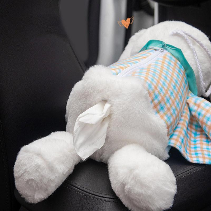 Puha plüss papírzsebkendő tartó autóhoz Aranyos állat, autós akasztótasak, papírzsebkendő tároló tálcatartó autós otthonhoz