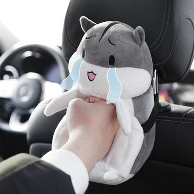 Suport pentru șervețele pentru mașină cu hamster drăguț Cutie pentru șervețele Suport pentru husă pentru șervețele pentru bancheta din spate a vehiculului pentru baie pentru mașină acasă M8617