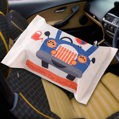 C 1pcs Funny Cute Cartoon Back Hanging Container Napkin Bag Car Tissue Holder Case Pouch Tissue Box Covers Holder Box