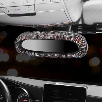 Διακόσμηση καθρέφτη με γυαλιστερό Rhinestone Εσωτερικό αξεσουάρ αυτοκινήτου για γυναίκες Bling Καθρέφτης πίσω όψης Rhinestone Crystal Diamond M4Y9