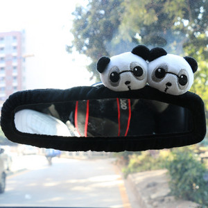 Naujas mielas automobilio galinio vaizdo veidrodėlio dangtelio animacinis filmas korėjietei moteriai galinio vaizdo veidrodėlio saugos diržo dangtelio automobilio salono priedai