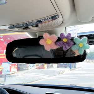 Naujas mielas automobilio galinio vaizdo veidrodėlio dangtelio animacinis filmas korėjietei moteriai galinio vaizdo veidrodėlio saugos diržo dangtelio automobilio salono priedai