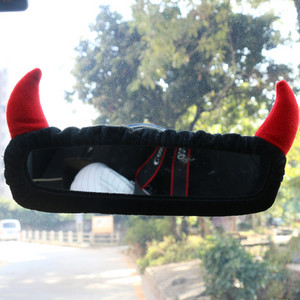 Naujas mielas automobilio galinio vaizdo veidrodėlio dangtelio animacinis filmas korėjietei moteriai galinio vaizdo veidrodėlio saugos diržo dangtelio automobilio salono priedai