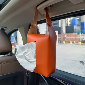 1 τεμ. Car Tissue Box Creative Sun Visor Seat Seat Δερμάτινη Οικογενειακή οργάνωση ταξιδιού Διακόσμηση Τσάντα αποθήκευσης χαρτιού τουαλέτας για κάθισμα αυτοκινήτου