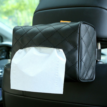 Car PU Δερμάτινο Tissue Box Πίσω κάθισμα Κρεμαστό προσκέφαλο Universal Auto Office Συρταριέρα τσάντα για χαρτοπετσέτες γραφείου Εσωτερικό αυτοκινήτου Organizers