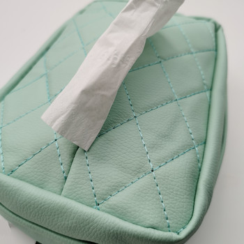 1 τεμάχιο πράσινο δερμάτινο General Motors Tissue Box Diamond Style Tissue Bag Car Cute διακοσμητικά αξεσουάρ Τσάντα αποθήκευσης χαρτιού