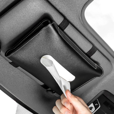 PU bőr autós napellenző akasztós papírzsebkendő tartó 23*13*2,5 cm autókendős dobozok Autóbelső tároló dekorációs kiegészítők