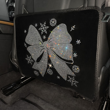 Κάλυμμα μαξιλαριού πίσω καθίσματος αυτοκινήτου Προστατευτική αποθήκευση τσέπης Αξεσουάρ λουλουδιών με παπιγιόν με σπινθήρες Εσωτερικό στυλ