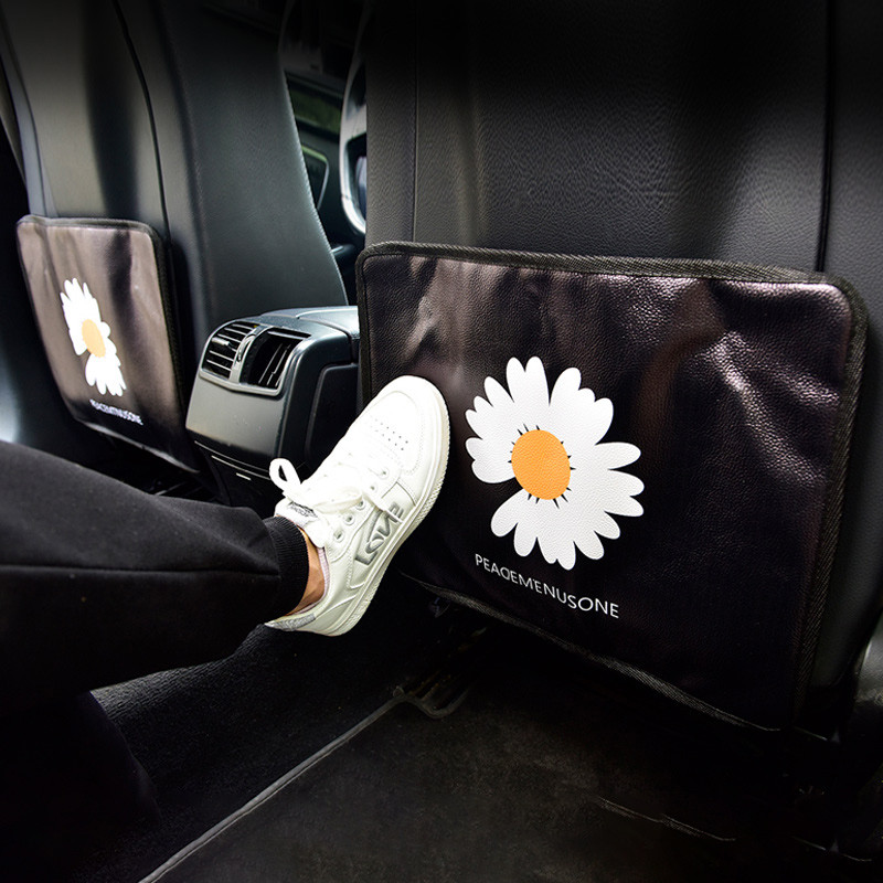 Flower Automotive Scaun din spate Apărător de lovitură pentru copii Protejează din piele Scaun de mașină Protecție pentru spate Daisy Cartoon Rezistent la zgârieturi