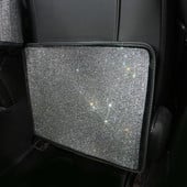 Bling autós hátsó ülés gyermek rúgásvédő védi a kristály autóülés háttámláját, fehér strassz karcálló