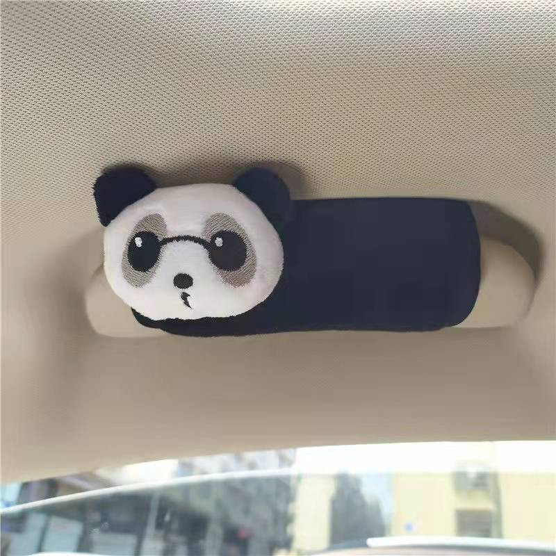 Animacinių filmų „Panda“ galinio vaizdo veidrodžio dangtelis Mielas automobilio vidaus apdaila Automobilio atbulinės eigos veidrodėlio dangtelio apdaila Automobilių priedai