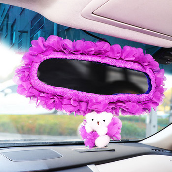 Калъф за огледало за обратно виждане на автомобил с дантелени венчелистчета Красив анимационен калъф с огледало за сладко мече за Ford Sharp