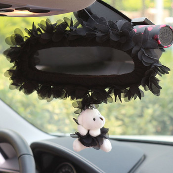 Калъф за огледало за обратно виждане на автомобил с дантелени венчелистчета Красив анимационен калъф с огледало за сладко мече за Ford Sharp
