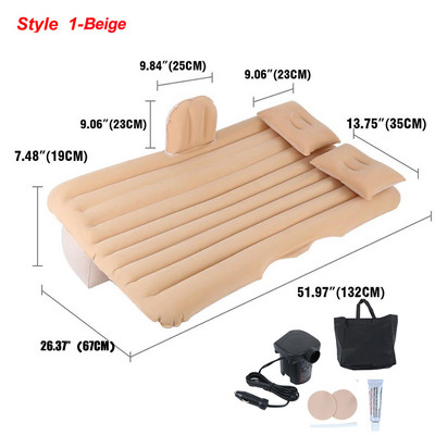 Samger auto krevet na napuhavanje stražnje sjedalo zračni madrac zračni krevet za odmor spavanje putovanje kampiranje kauč jastuk na napuhavanje s električnom pumpom