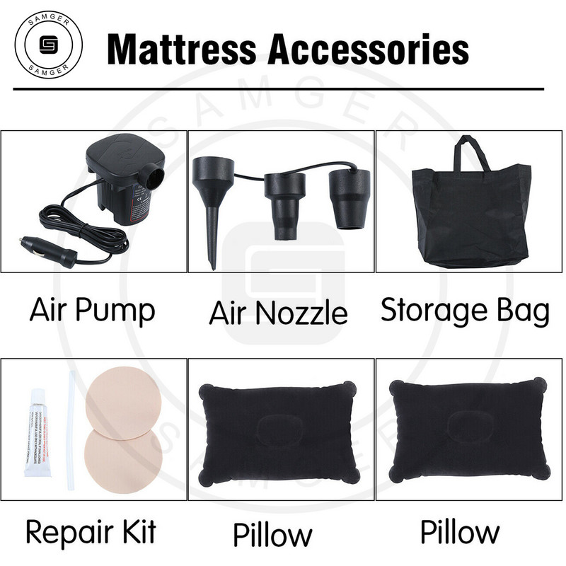 Samger auto krevet na napuhavanje stražnje sjedalo zračni madrac zračni krevet za odmor spavanje putovanje kampiranje kauč jastuk na napuhavanje s električnom pumpom