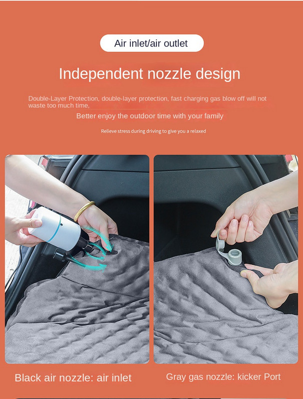 Za Tesla Model 3 Model Y 2017-2022 Zračni madrac na napuhavanje Vanjsko kampiranje Specijalna antilop tkanina na napuhavanje Putni krevet za automobil