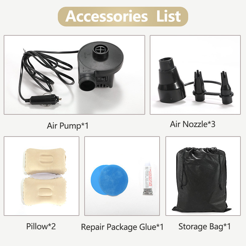 Quees madrac na napuhavanje u autu Krevet Madrac za auto Kampiranje Sklopivi kauč Putovanje Spavanje Univerzalni dodaci za automobil