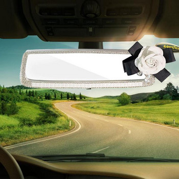 Καθρέπτης οπισθοπορείας αυτοκινήτου Bling οπίσθιος καθρέφτης αυτοκινήτου με εκθαμβωτικά στρας Δημιουργικά αξεσουάρ διακόσμησης για αυτόματο καθρέφτη