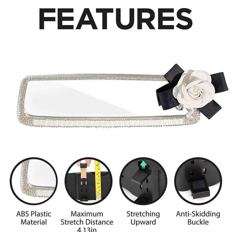 Καθρέπτης οπισθοπορείας αυτοκινήτου Bling οπίσθιος καθρέφτης αυτοκινήτου με εκθαμβωτικά στρας Δημιουργικά αξεσουάρ διακόσμησης για αυτόματο καθρέφτη