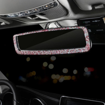 Καθρέπτης αυτοκινήτου Universal Rhinestone Crystal Bling Diamond Καθρέπτης πίσω όψης Εσωτερικοί καθρέφτες αυτοκινήτου Καθρέπτης οπισθοπορείας για γυναίκα