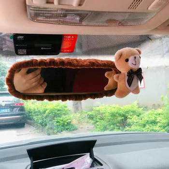 Κάλυμμα καθρέφτη οπισθοπορείας αυτοκινήτου Χαριτωμένο καρτούν Γάτα γουρουνάκι Panda Αυτοκίνητο Εσωτερική διακόσμηση Γυναικείες Απλές βελούδινες προμήθειες Αξεσουάρ αυτοκινήτου