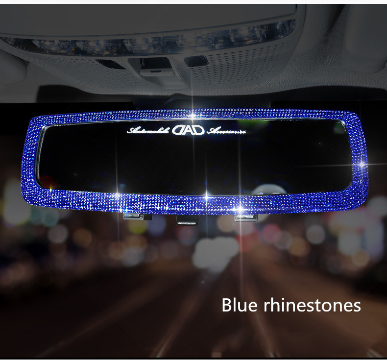 Automobil Diamond Retrovizor Viseći dodaci Bling Crystal Charms Pink Red Blue Black za žene Muškarci Ukrasi interijera