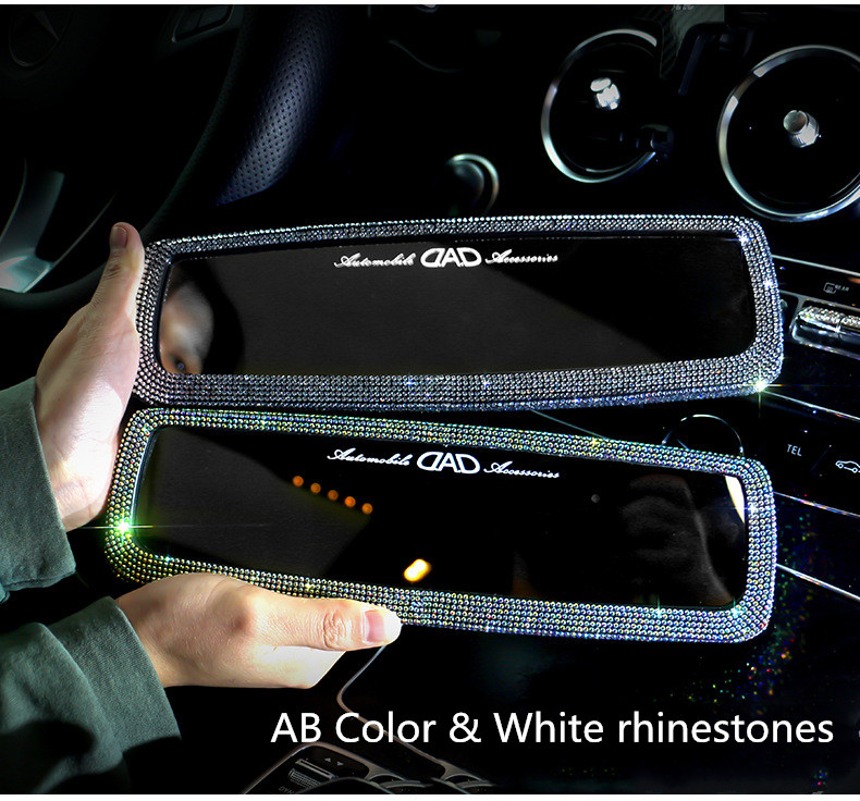Automobil Diamond Retrovizor Viseći dodaci Bling Crystal Charms Pink Red Blue Black za žene Muškarci Ukrasi interijera