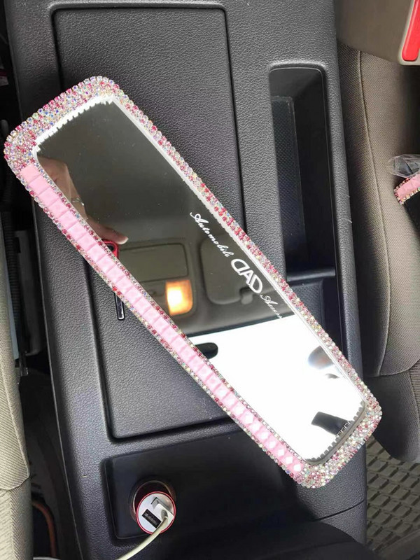 Dodaci za retrovizore Kristalno ljubičasti šarm za automobil Briljantno sjajni dijamantni leptir Bling Pink za ženske unutarnje dekoracije