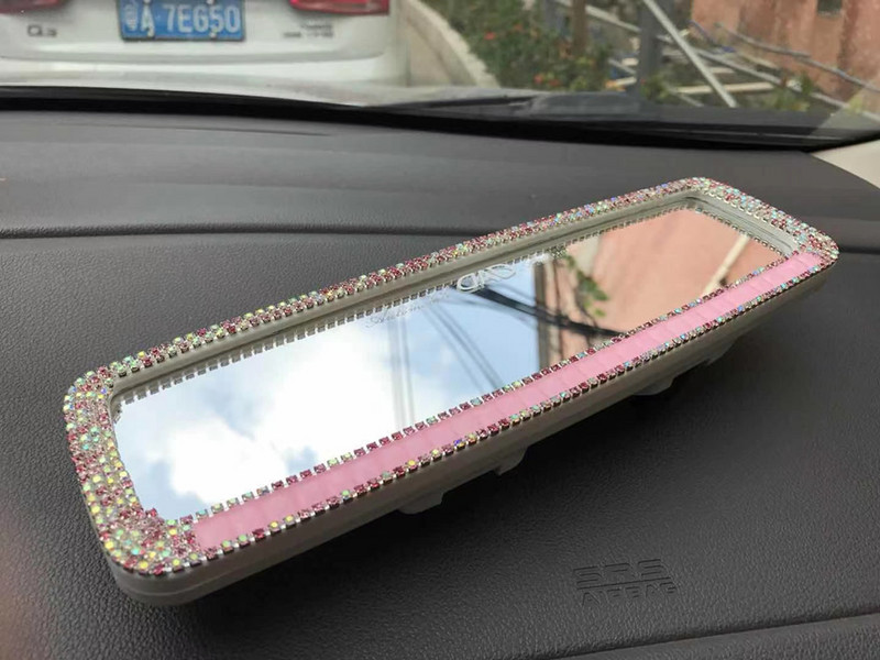 Dodaci za retrovizore Kristalno ljubičasti šarm za automobil Briljantno sjajni dijamantni leptir Bling Pink za ženske unutarnje dekoracije