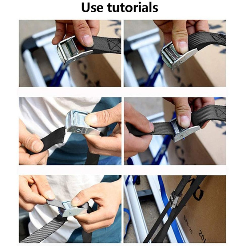 Pakiranje od 10 ili 1 remena za pričvršćivanje od legure cinka, podesive kopče s klinastim kopčom, remena za pričvršćivanje paketa za prtljagu (63,5 cm x 2,5 cm)