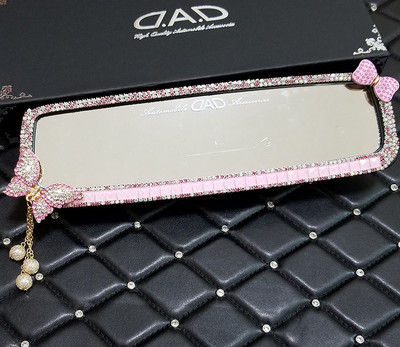 Капак за задно огледало на кола Диамантена рамка Пеперуда Връзка Интериорна декорация на кола