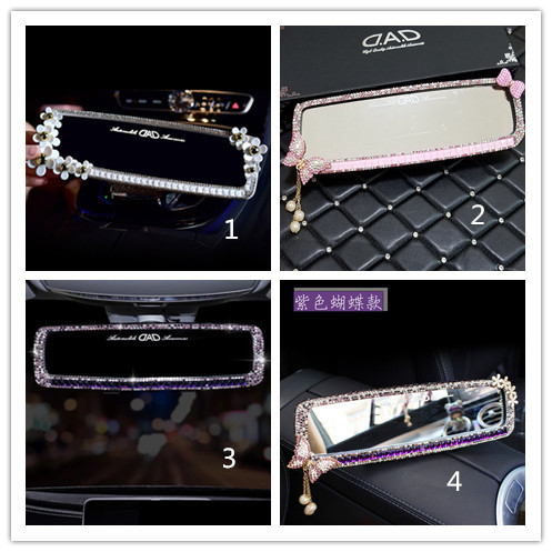 Капак за задно огледало на кола Диамантена рамка Пеперуда Връзка Интериорна декорация на кола