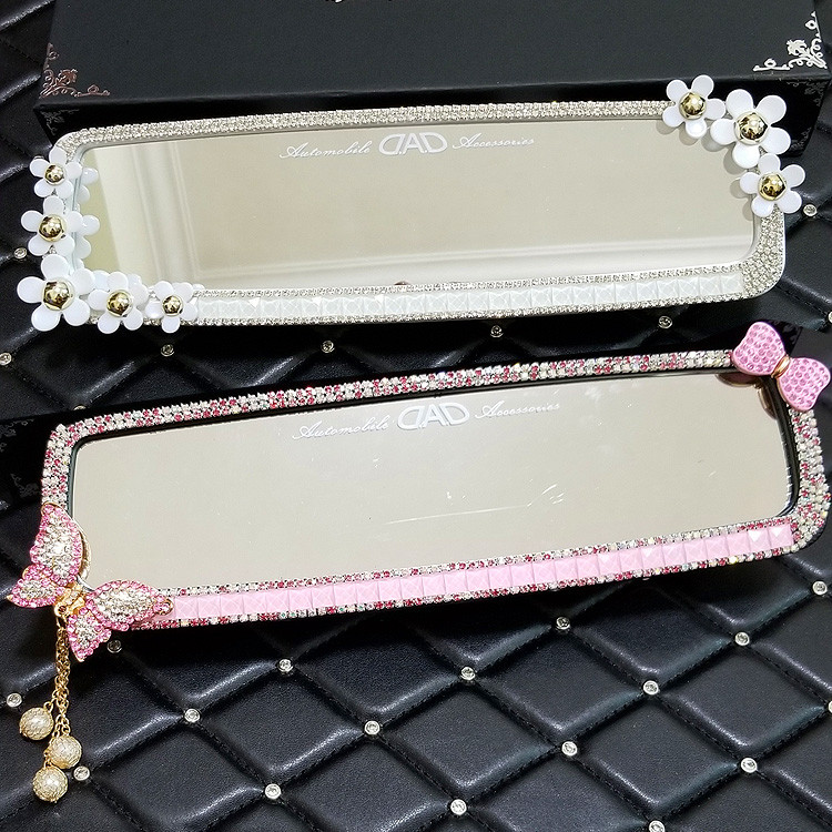 Капак за задно огледало на кола Диамантена рамка Пеперуда Връзка Интериорна декорация на кола