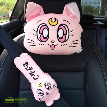 Αξιολάτρευτο κάλυμμα καθρέφτη αυτοκινήτου με γάτα, χαριτωμένο, δημιουργικό κορεατικό χαρακτήρα, κινούμενα σχέδια με γυναικεία διακόσμηση