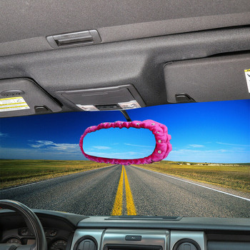 Интериор на автомобила Калъф за огледало за обратно виждане Плюшен кристал Автоматично огледало за обратно виждане Декорация Аксесоари за стилизиране на автомобили за жени Момичета