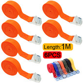 6 komada 1M teretnih traka s kopčom za krovni nosač automobila, motocikla, bicikla, prtljage, kajaka, vezivanje za teret, jaka čegrtaljka