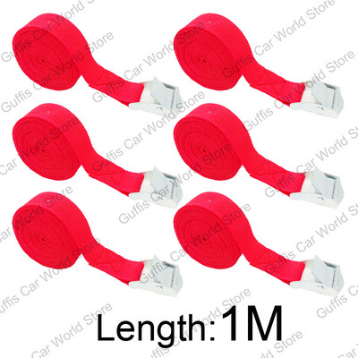 6 komada 1M teretnih traka s kopčom za krovni nosač automobila, motocikla, bicikla, prtljage, kajaka, vezivanje za teret, jaka čegrtaljka