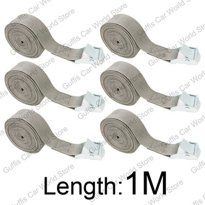 6 komada 1M teretnih traka s kopčom za krovni nosač automobila, motocikla, bicikla, prtljage, kajaka, vezivanje za teret, jaka čegrtaljka