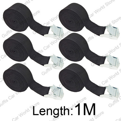 6 komada 1M teretnih traka s kopčom za krovni nosač automobila, motocikla, bicikla, prtljage, kajaka, vezivanje za teret, jaka čegrtaljka
