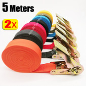 2 vnt. 5 metrų įtempimo diržai Reguliuojami krovinių diržai, skirti automobilio motociklo dviračio reketui surišamas diržas bagažo krepšio surišimo diržams