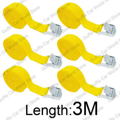 6 vnt. 3M krovinių dirželiai su tvirtinimo sagtimi, skirti automobilio stogo bagažinei, motociklo dviračio bagažui, baidarių kroviniams pririšti, tvirtiems reketiniams diržams