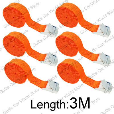 6 vnt. 3M krovinių dirželiai su tvirtinimo sagtimi, skirti automobilio stogo bagažinei, motociklo dviračio bagažui, baidarių kroviniams pririšti, tvirtiems reketiniams diržams